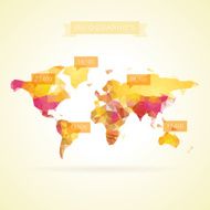 World map with infographics elements N3
