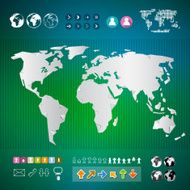 Vector World Map Illustration with Icons