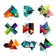 Collection of colorful business geometric shapes N6