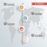 four steps infographic background whith icons concept illustration vector