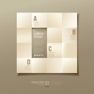 Origami sepia paper cuts square Infographic