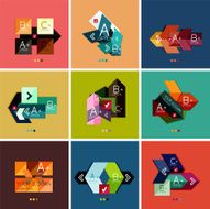 Set of flat design geometric infographic templates