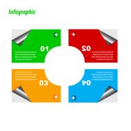 Infographic design template with paper tags N89