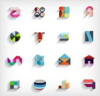 Flat long shadow icons