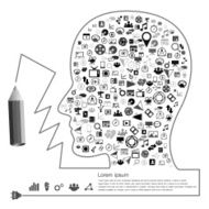 Creative splash pencil and head idea N2