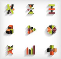Flat long shadow infographic designs N5