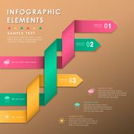 abstract origami ribbon infographics
