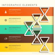 abstract banner with hourglass infographics