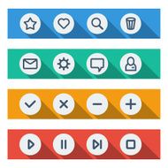Flat UI design elements - set of basic web icons N3