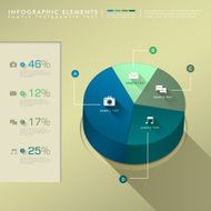 flat style abstract pie chart infographics N2
