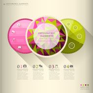 flat style abstract pie chart infographics N3