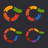 Embossed Circle Arrows Set Vector
