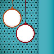 Speech bubble round frame on a polka dots background