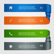 Set of curled infographic
