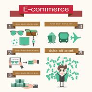 Online Shopping infographic numbere d banners Vector