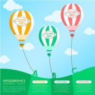 hot air balloon abstract infographics