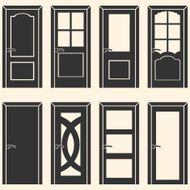 vector set of 8 door icons