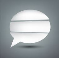 Paper white separated speech bubble N4