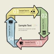 four steps business circular vector layout