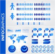 Blue infographic Universal icons set N11