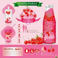 Cherry infographics vector illustration