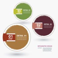 business step paper label and numbers design