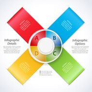 Infographic with ribbons and 3D dial