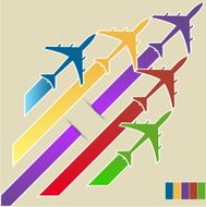 Airplane infographic label vector illustration N6