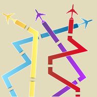 Airplane infographic label vector illustration N7