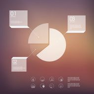 White infographic template with transparent elements and set of icons N4
