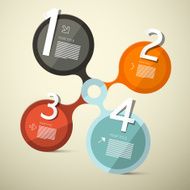 Paper Circle Four Steps Vector Illustration
