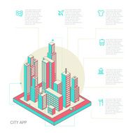 infographic made of colorful buildings N3
