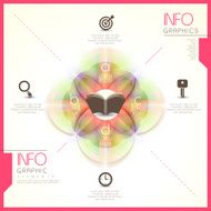 abstract glossy translucent round infographic elements