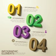 modern abstract 3d number infographic elements