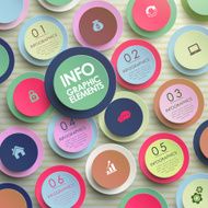 colorful modern paper circle infographic elements N5
