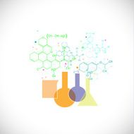 chemistry with vitro glass and molecular structure graphic background N2