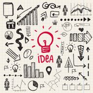 vector hand drawn doodle business idea set N2