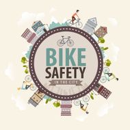 Vector Vintage Bike bicycle safety in the city concept