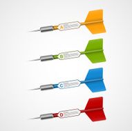 3d realistic concept infographic template target with darts Vector design N2