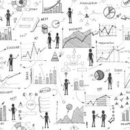 Seamless doodle web infographics background N2