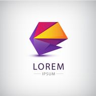 vector abstract origami colorful 3d icon