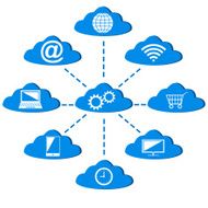 computing technology scheme with icons N2