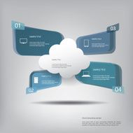 Cloud computing concept vector illustration with menu options for infographics N3