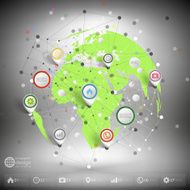 Infographic network with pointer marks for business template vector N5