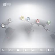 World map with pointer marks Infographic for business design and N10