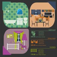 House remodeling infographic Set interior elements N15