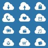 Vector Set of Cloud Icons with Different Conceptions N3