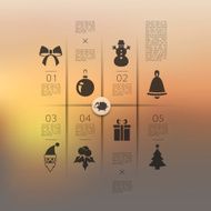 Christmas infographic with unfocused background N192