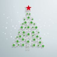 Green Christmas Tree Red Star