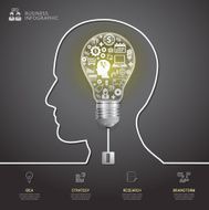 Creative success light bulb infographic modern design